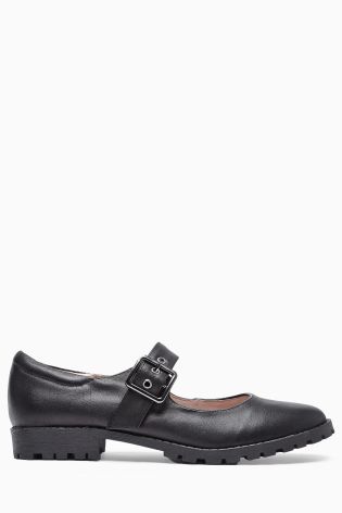 Black Chunky Buckle Shoes (Older Girls)